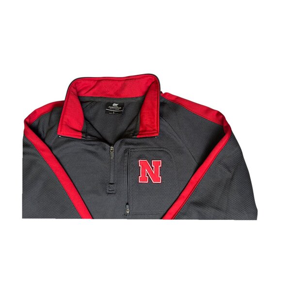 Nebraska Huskers Colosseum Gray Red Quarter Zip Pullover Men’s Large 🏈 - Picture 4 of 11